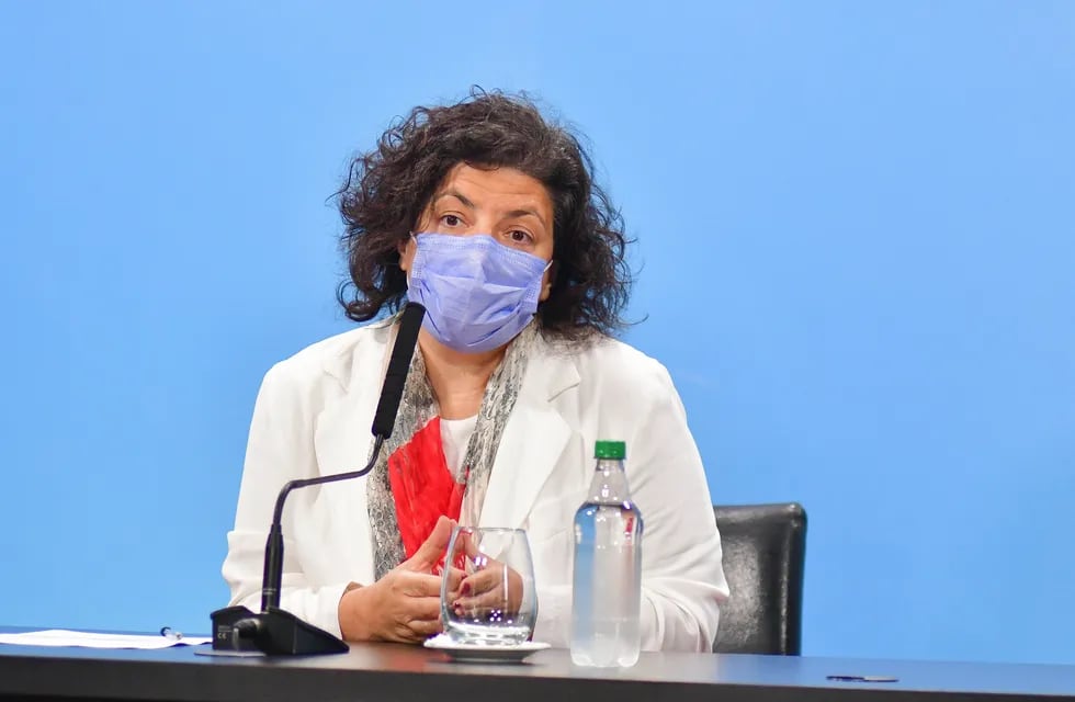 Carla Vizzotti  Ministra de Salud durante una conferencia en la Casa Rosada sobre las vacunas Sputnik V y su segundo componente Foto Federico Lopez Claro