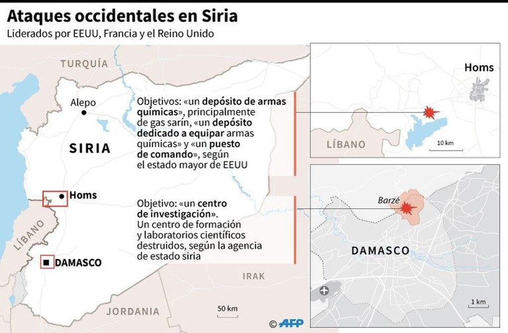 Objetivos de los ataques occidentales en Siria - AFP / AFP