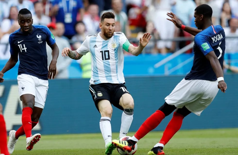 Argentina y Francia se cruzaron en los octavos de final de Rusia 2018 (AP)