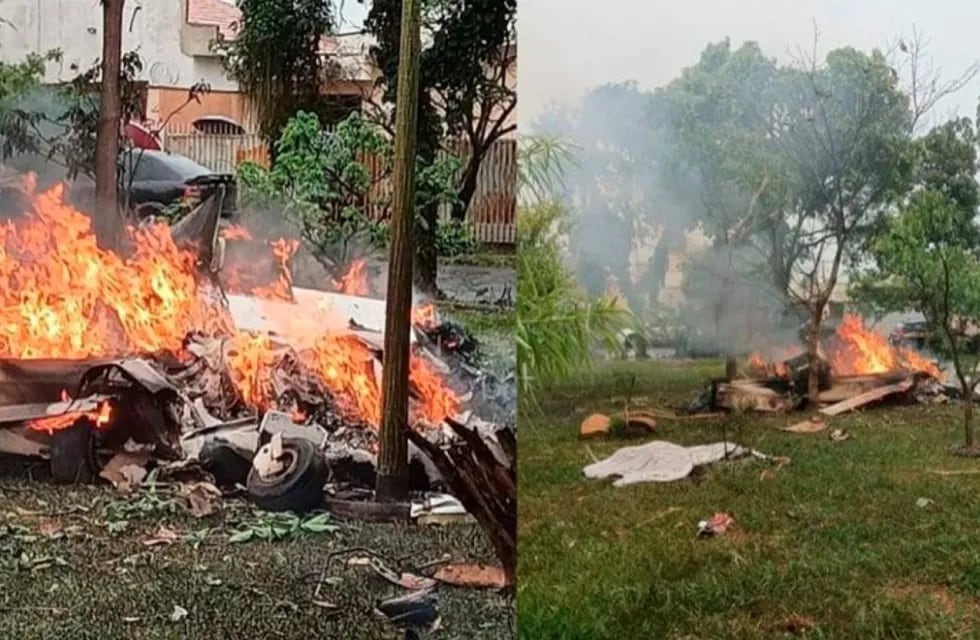 Accidente aéreo en una zona residencial de Jaboticabal. Cinco muertos. (Captura video)