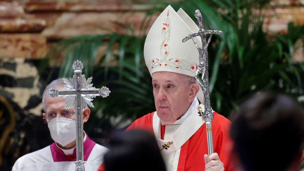 El Vaticano. El papa Francisco celebró este domingo la misa del Domingo de Ramos. (AP)