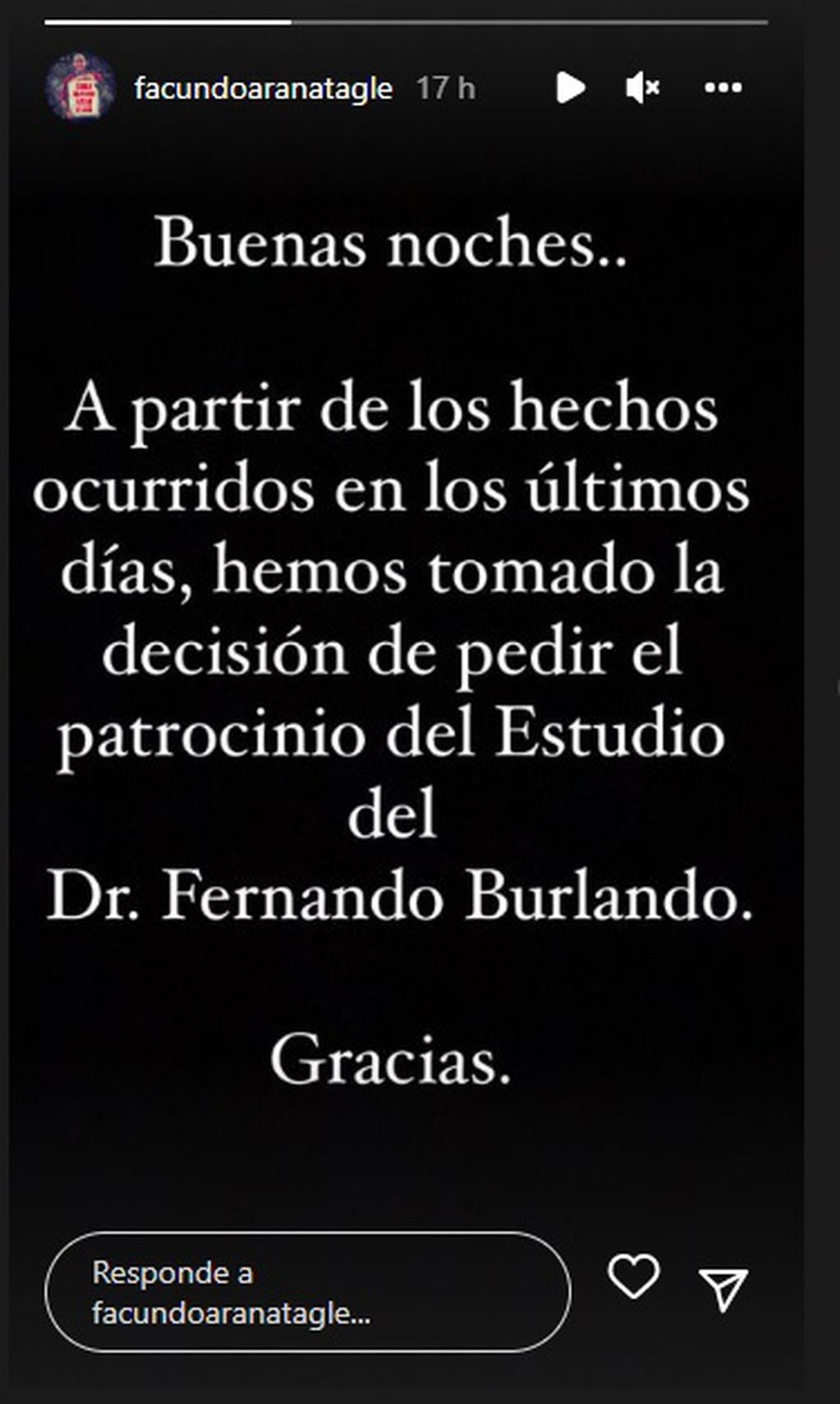 Facundo Arana recurrirá a la vía legal