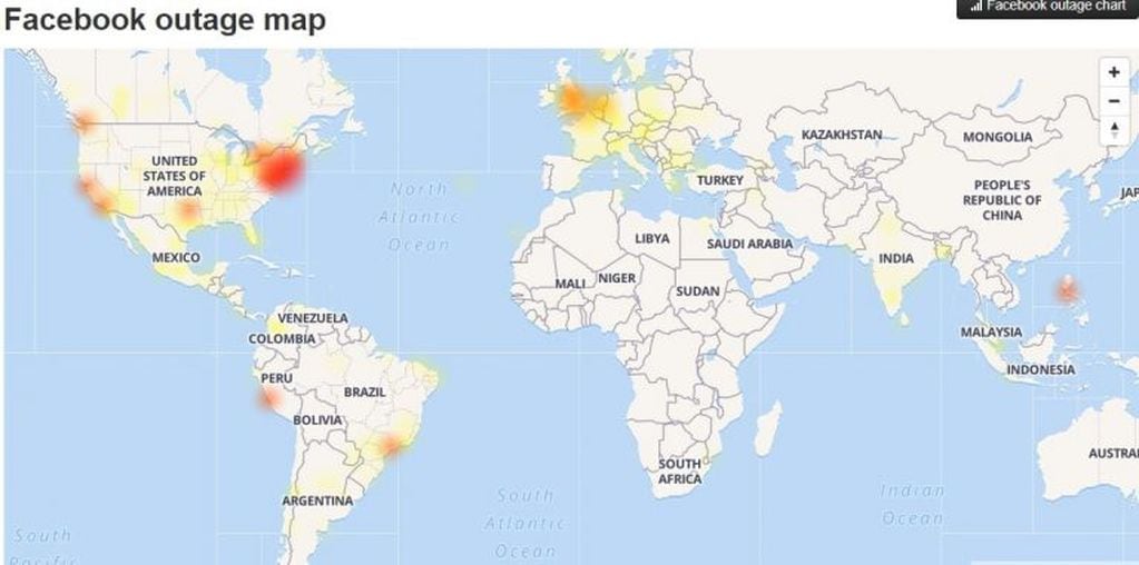 Facebook e Instagram registran problemas de conexión en varios países.