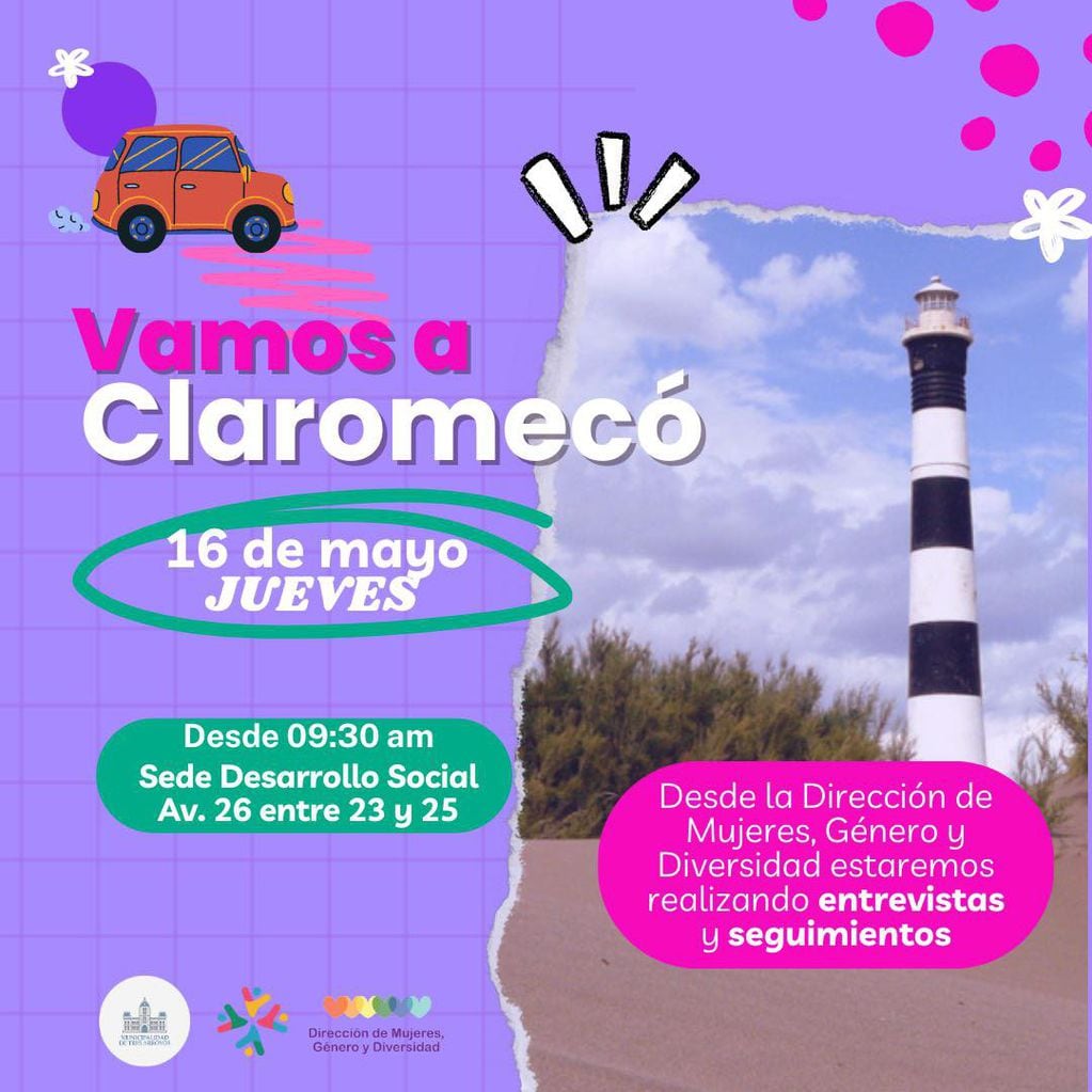 la Dirección de Mujeres, Género y Diversidad visitará Claromecó