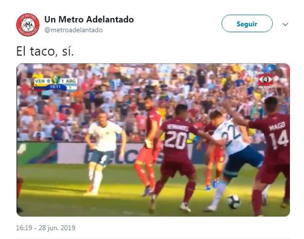 Meme tras la victoria de Argentina por 2-0 ante Venezuela