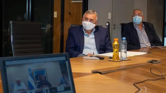 Morales y Bouhid en videoconferencia