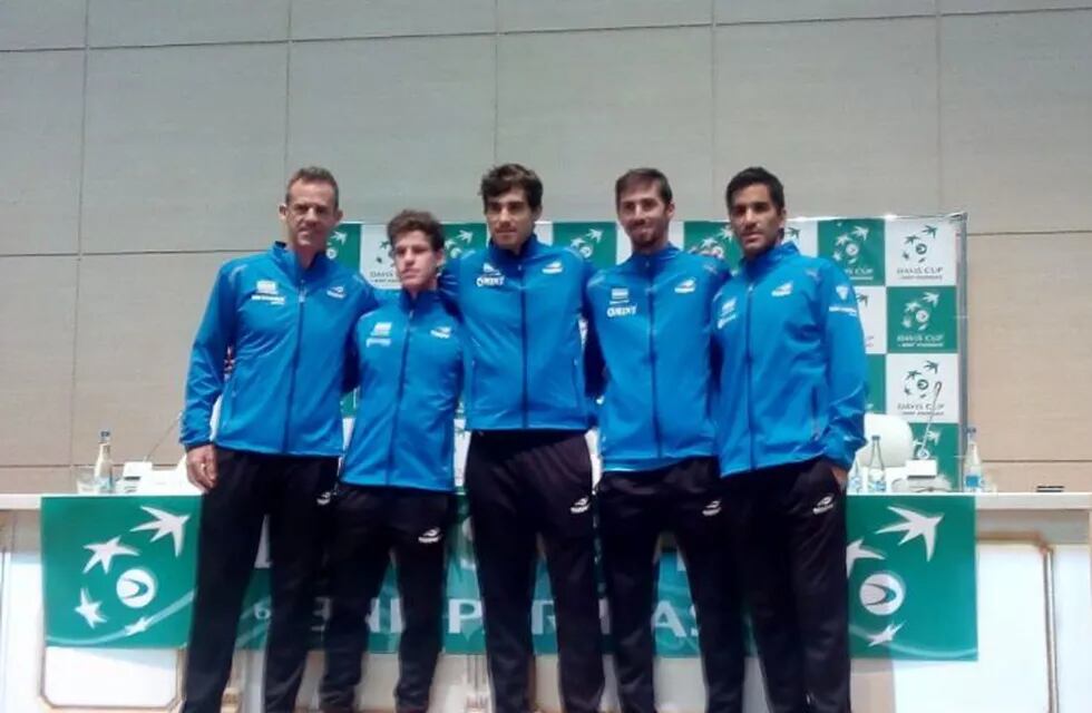 El equipo argentino de Copa Davis que jugó el repechaje ante Kazajistán. Foto: Web.