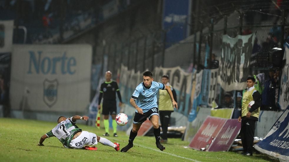 Mariano Miño, la cuota de fútbol y también de gol para Belgrano, en una parada difícil en el norte (Prensa Belgrano).