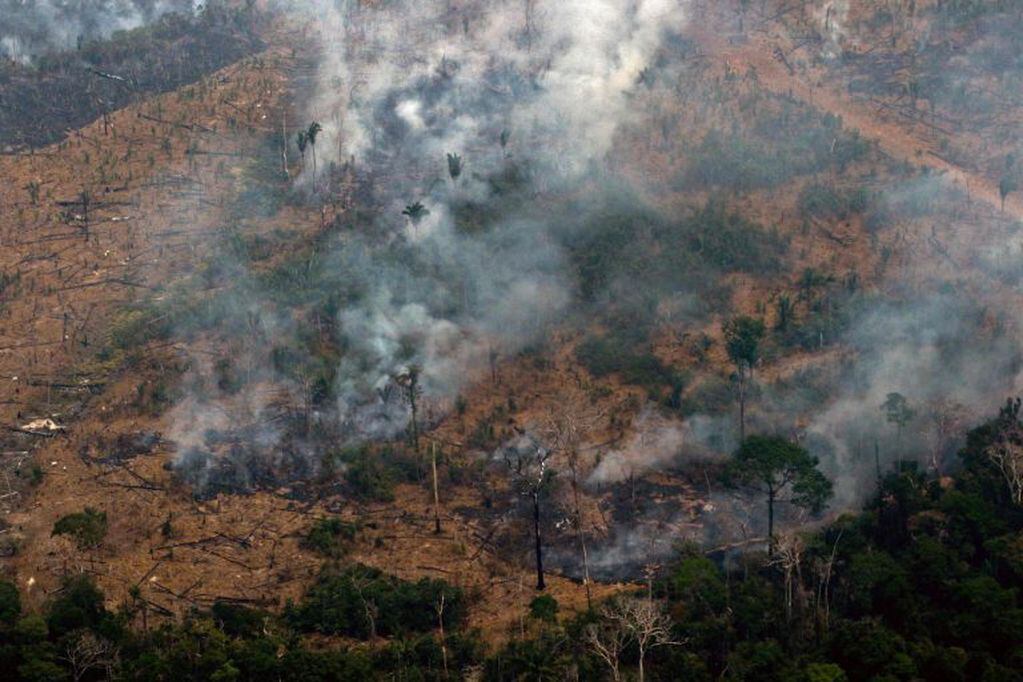 Vista aérea del incendio en el Amazonas. (Foto: LULA SAMPAIO / AFP)