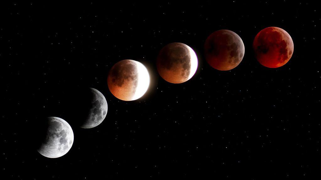 Eclipse lunar y sus fases