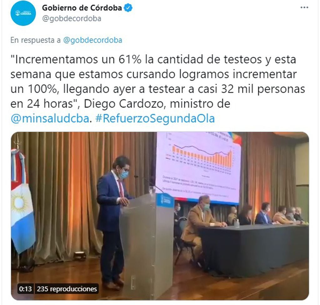 El ministro Diego Cardozo, con precisiones sobre el pico de internaciones.