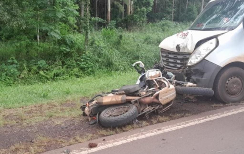 Tristemente, falleció el motociclista brasilero involucrado en un choque en Eldorado.