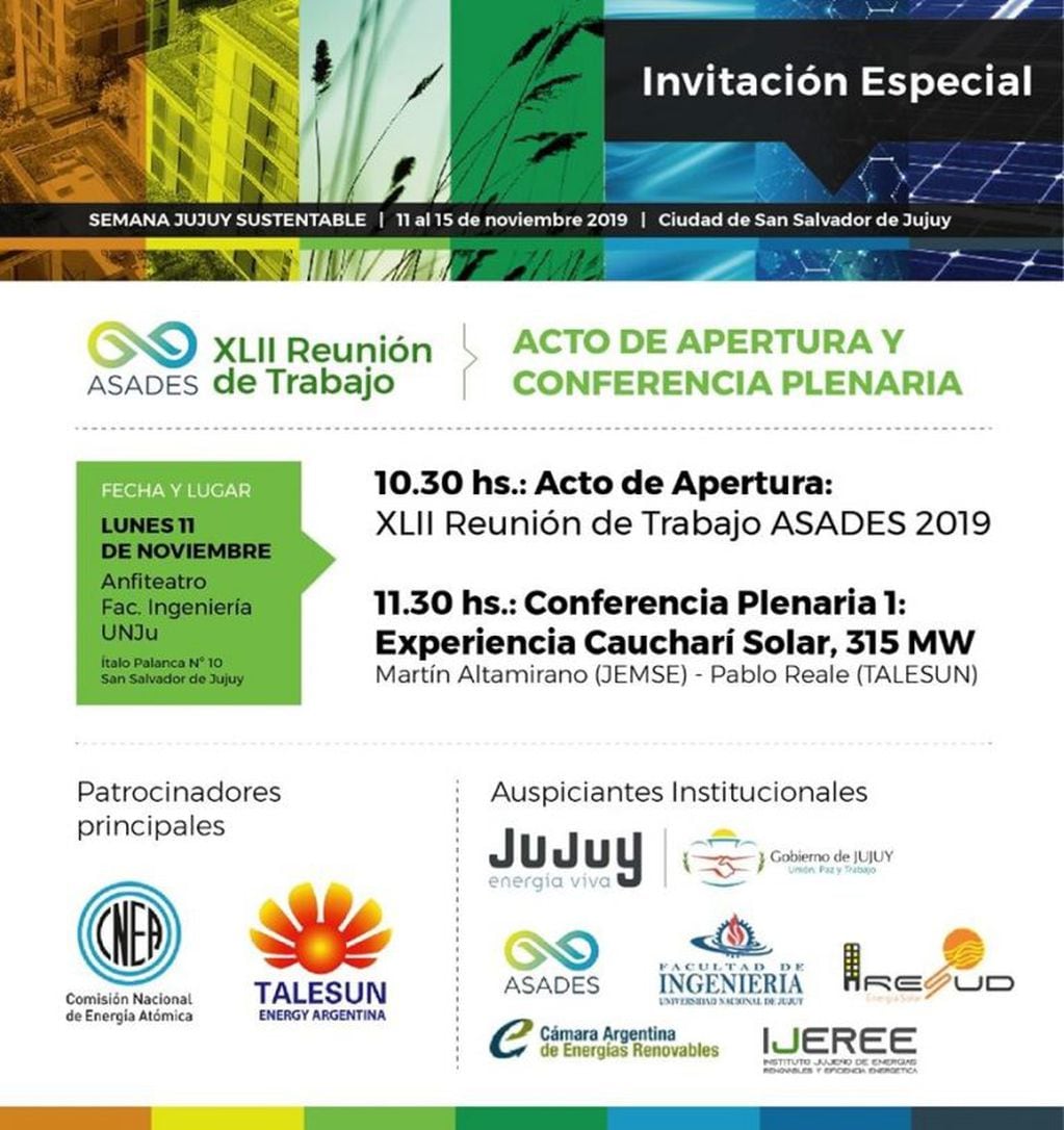 La invitación cursada a los medios para la apertura de la "Semana Jujuy Sustentable".