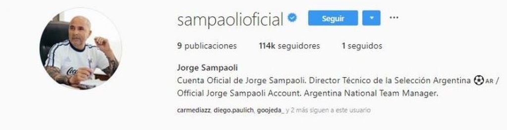 Instagram de Jorge Sampaoli