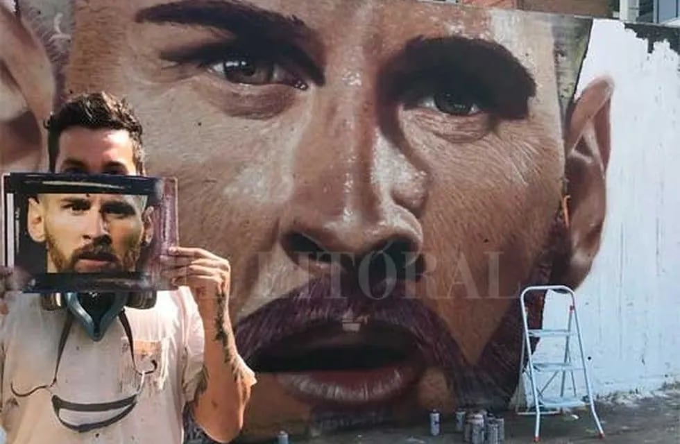 Iglesias, conocido como el Niño de Cobre, plasmó el rostro de Lionel Messi en Barcelona.