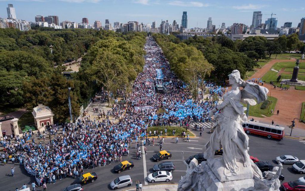 Marcha a favor de las "dos vidas". (AP Photo/Tomas F. Cuesta)