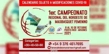 El Campeonato Regional de Maxibasquet femenino del Nordeste se llevará adelante en la localidad de Puerto Rico