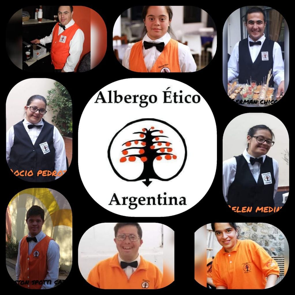 Los ocho integrantes de la flamante Cooperativa Albergo Ético Argentina.