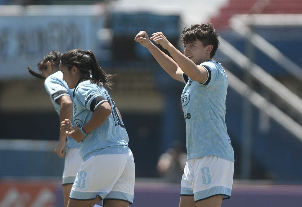 Sabrina Maldonado celebra su gol ante Rosario Central (Prensa Belgrano)