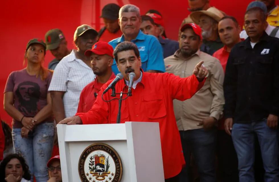 Venezuela's President Nicolas Maduro speaks during a rally in Caracas, Venezuela, May 1, 2019. REUTERS/Fausto Torrealba NO RESALES. NO ARCHIVES