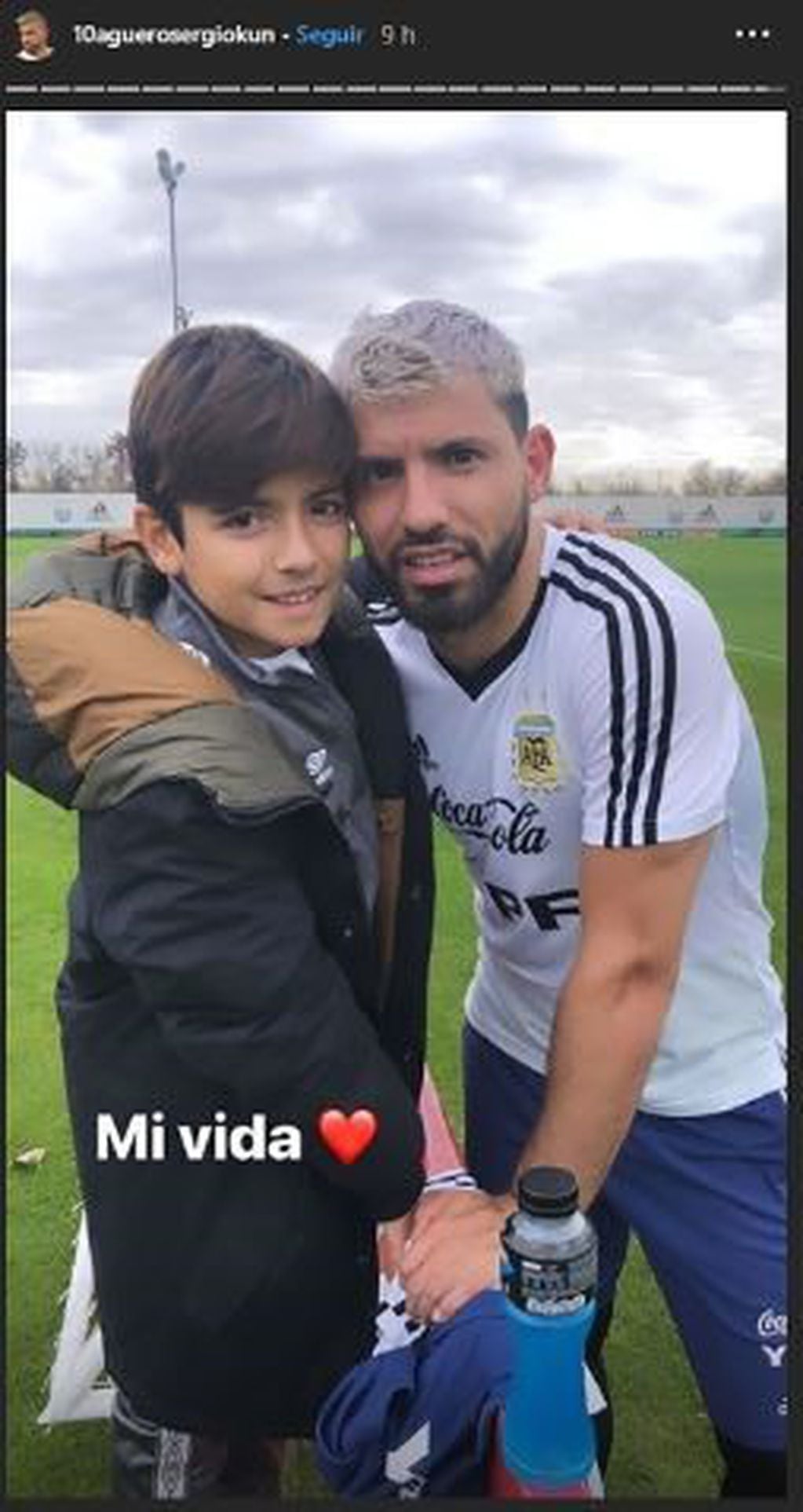 Sergio "Kun" Agüero compartió una foto con Benjamín en las redes sociales. Sin embargo, el niño no asistió a su fiesta de cumpleaños.