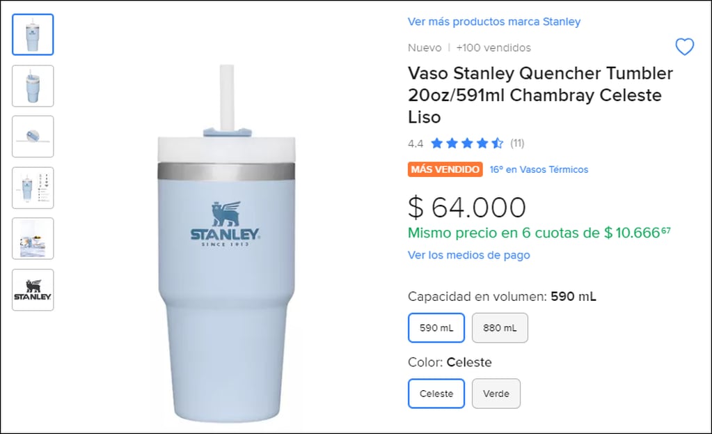 Esto cuenta un vaso Stanley en Argentina.