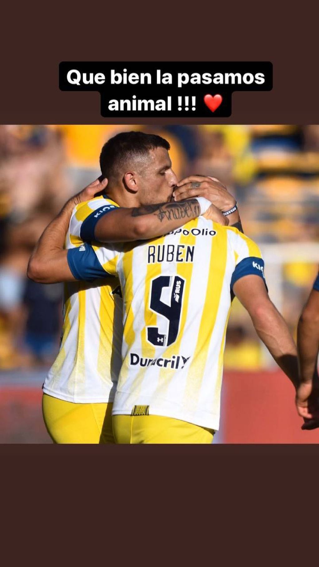 El futbolista de 33 años publicó una foto en Instagram para recordar sus buenos tiempos en cancha junto a Ruben.