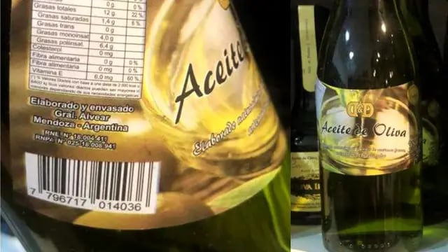 Aceite de oliva de Alvear prohibido
