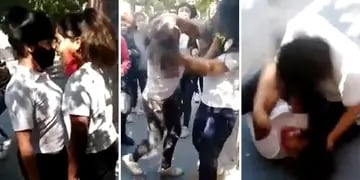 Violenta pelea entre dos estudiantes mendocinas.