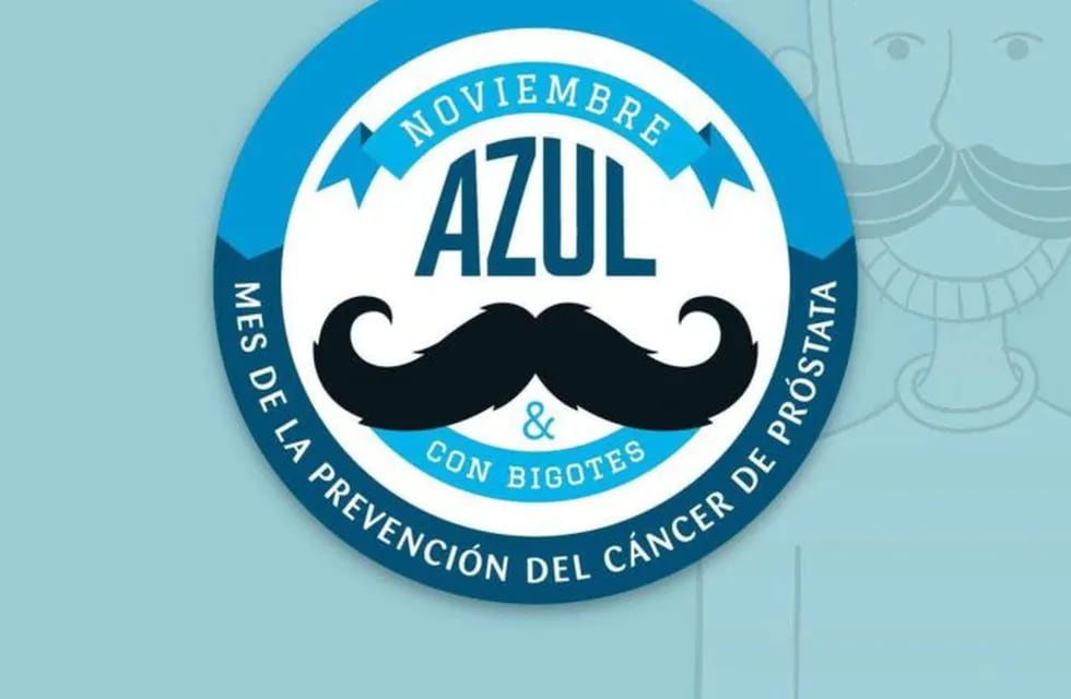 "Noviembre azul y con bigote" es la campaña contra el cáncer de próstata. / Gentileza Fundación Uroclínica