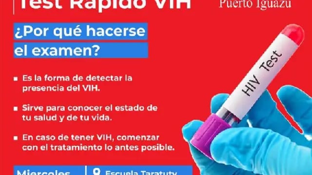 Mañana se realizará un nuevo Operativo de Testeo Rápido de VIH en Puerto Iguazú