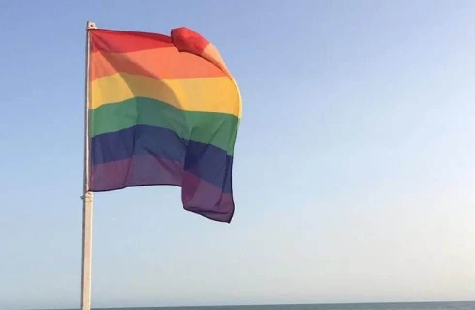 Banderas LGBT flamean en balnearios marplatenses (Foto: 0223)