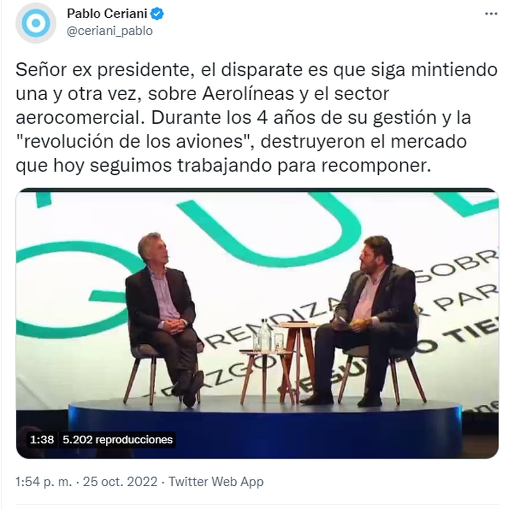 Pablo Ceriani sobre los dichos de Mauricio Macri.