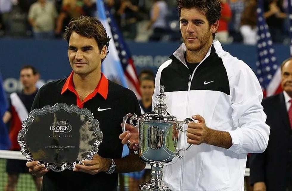 Roger Federer y Juan Martín del Potro tras su partido en el US Open 2009 (Foto: Instagram/delpotrojuan).
