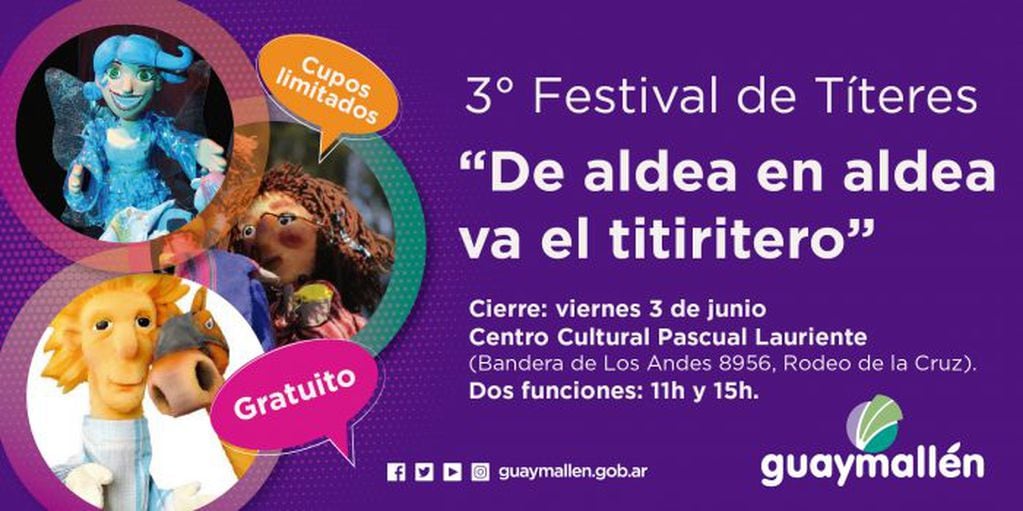 Flyer informativo del Festival de Títeres.