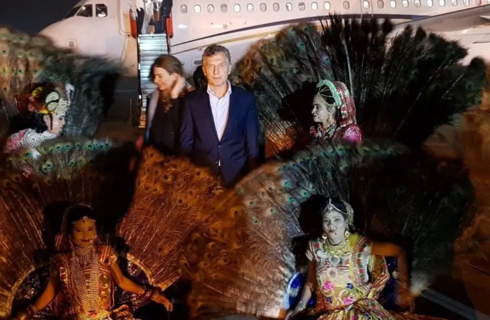 Mauricio Macri en su visita a la India (Clarín).