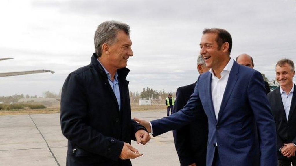 Mauricio Macri junto a Omar Gutiérrez, en su última visita a Neuquén (web).