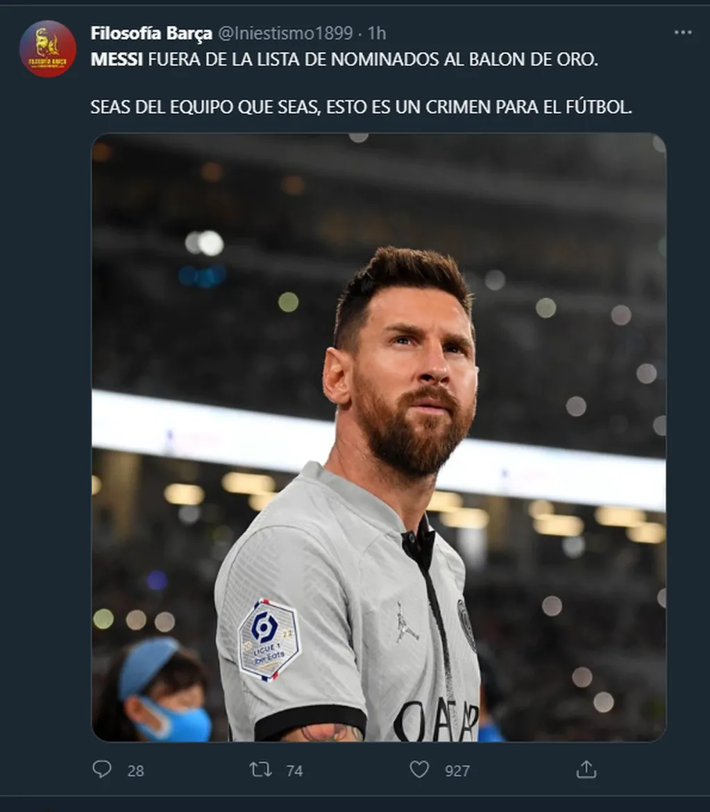La opinión de los usuarios ante la ausencia de Messi.