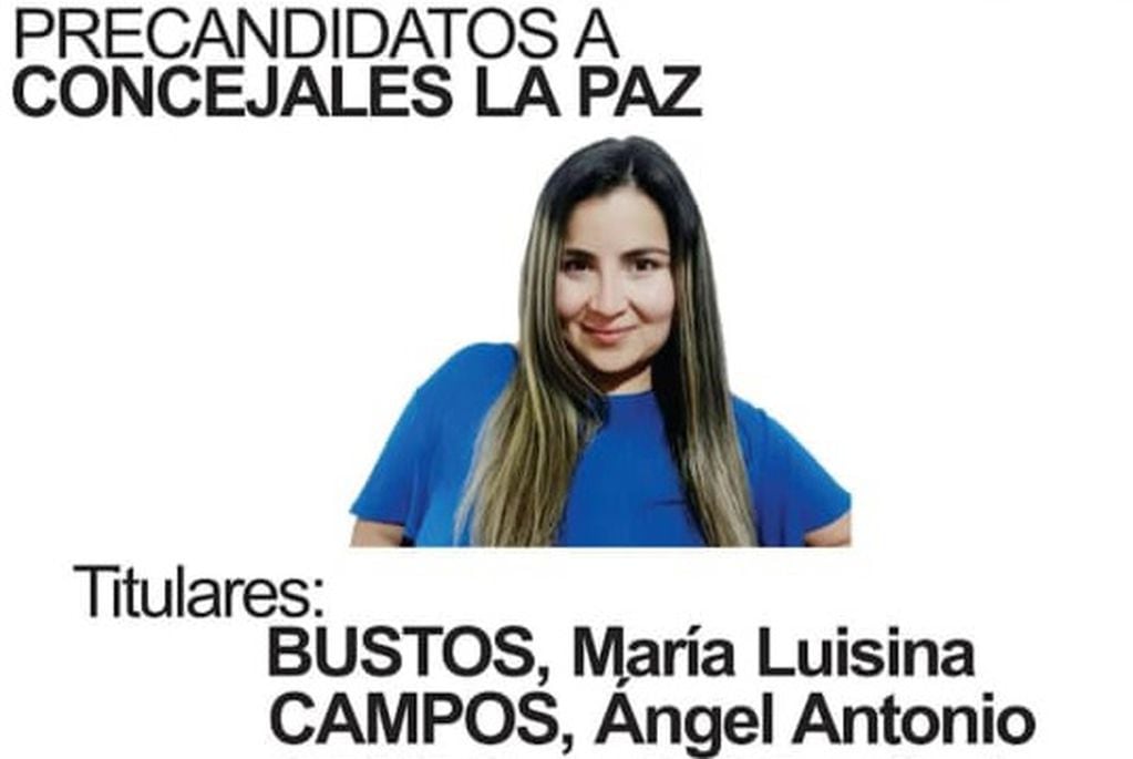 María Luisina Bustos y Angel Antonio Campos lideran la boleta para precandidatos a concejales por Compromiso Federal.