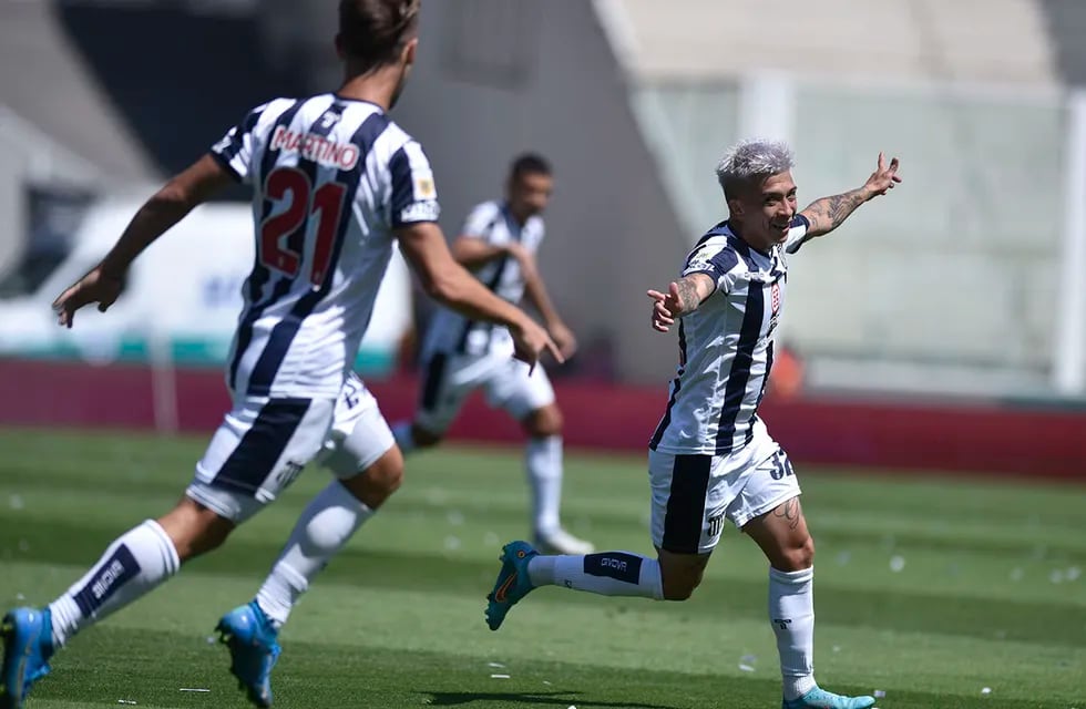 "Al gol no lo vi, lo grité porque lo gritaron todos". Matías Esquivel y el 1 a 0 de Talleres ( Ramiro Pereyra /La Voz del Interior).