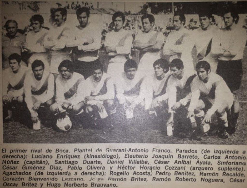 El Guaraní que en 1971 fue el primer equipo misionero en jugar en la primera división. Allí estaba Daniel Villalba. (Club Guaraní)