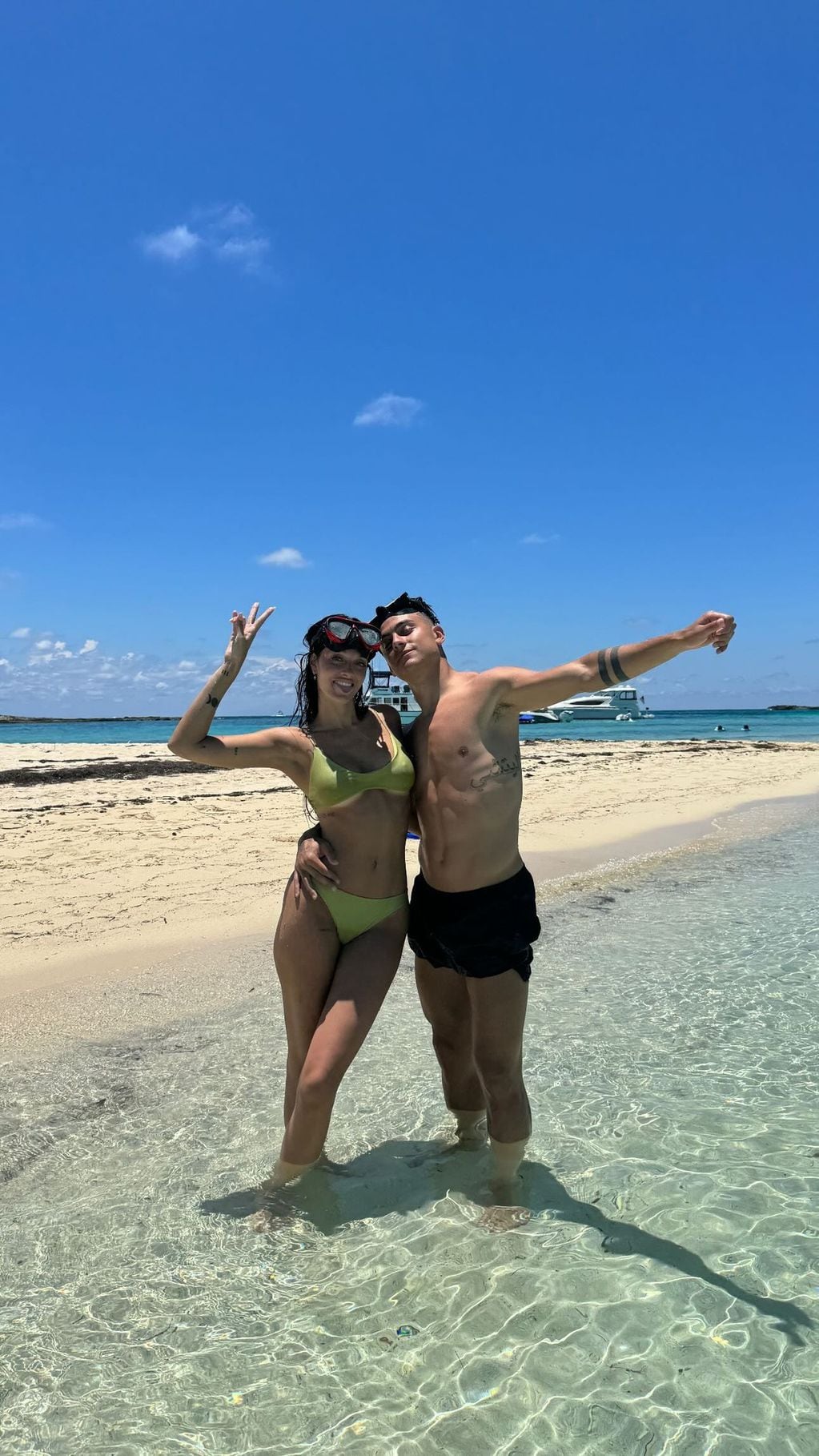 Paulo Dyaba y Oriana Sabatini, de vacaciones en Bahamas (IG: Paulo Dyabala).