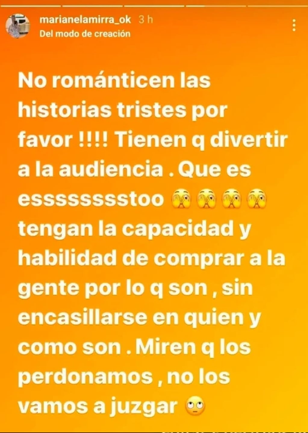 Marianela Mirra criticó a "Gran hermano" 2022. (Foto: Instagram Marianela Mirra)