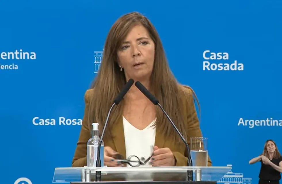 La portavoz de la Presidencia, Gabriela Cerruti, le pidió a la oposición que apruebe el Presupuesto 2022. Foto Corresponsalía.
