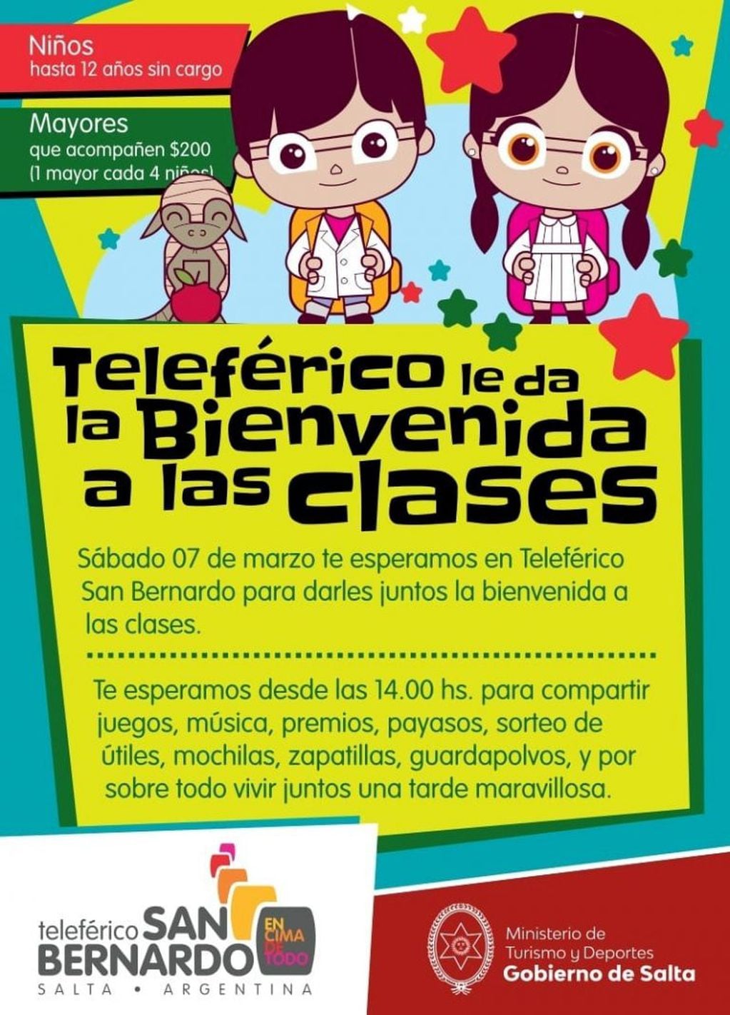 El Teleférico le da la bienvenida a las clases (Facebook Teleférico San Bernardo)