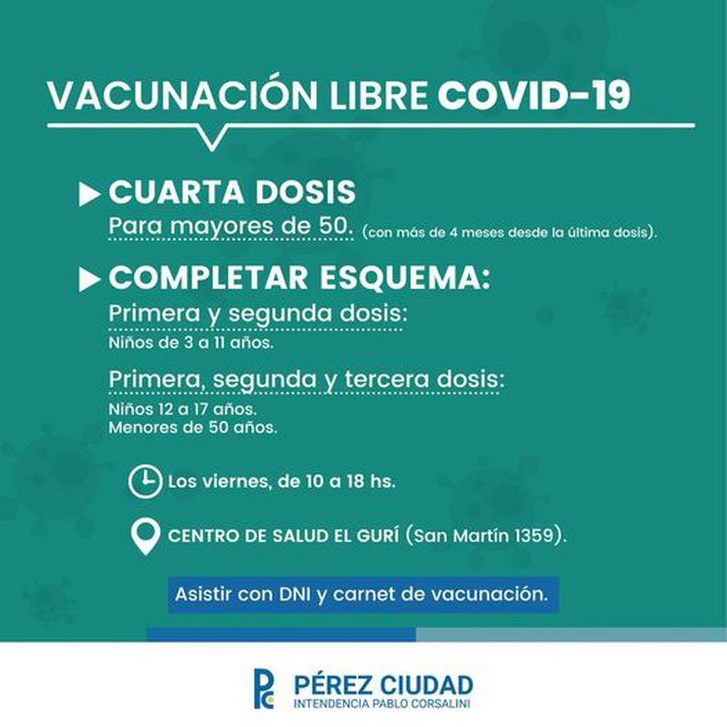 Plan de vacunación libre en Pérez