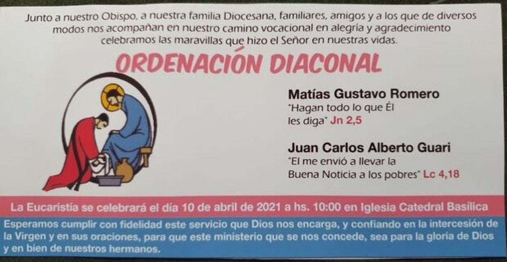 Matías Romero y Alberto Guari serán ordenados diáconos transitorios este sábado en Jujuy, como paso previo a su futura consagración presbiteral.