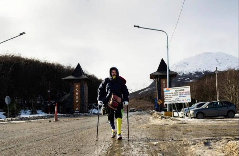 Yeslie Aranda: el venezolano que con una sola pierna camino desde su país a Ushuaia para inspirar a sus compatriotas