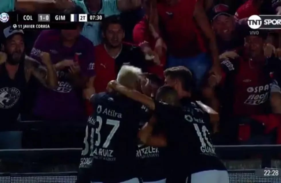 El gol de Correa que puso en ventaja a Colón ante Gimnasia. (Captura de video)
