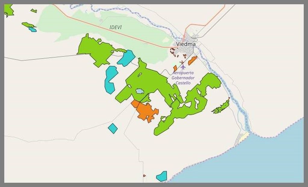 Un mapa de incendios permite ver el impacto del fuego en Viedma